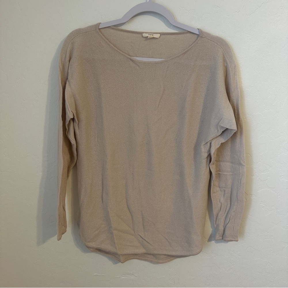 nap Long‎ Sleeved Boatneck Sweater Cream Size Small